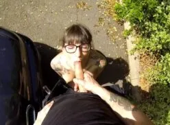 Heat – Copper cums over geeky girls glasses in the sun – Adreena Winters