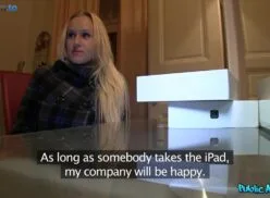 Public Agent – A Fake Contest Has Busty Blonde Swallowing Cock