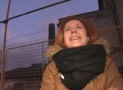Public Agent – Eager redhead flashes tits for cash