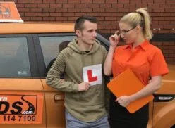 Fake Driving School – Exam failure leads to hot car sex